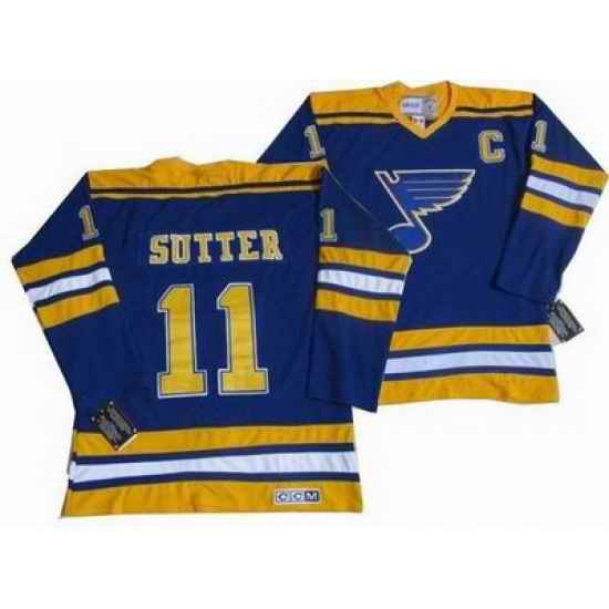 St.Louis Blues #11 Brian Sutter CCM Blue Jersey->st.louis blues->NHL Jersey