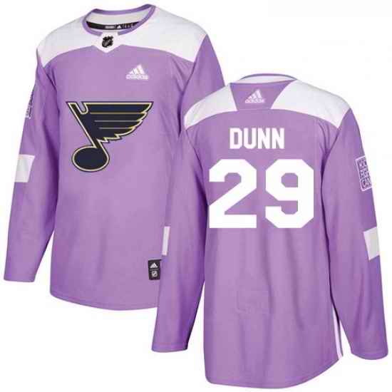 Youth Adidas St Louis Blues #29 Vince Dunn Authentic Purple Fights Cancer Practice NHL Jersey->youth nhl jersey->Youth Jersey