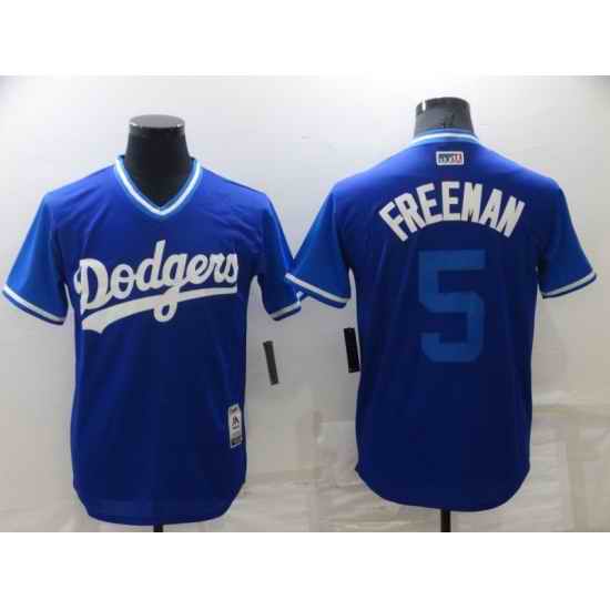 Men's Los Angeles Dodgers #5 Freddie Freeman Royal-Light Blue 2018 Players Weekend Authentic Jersey->los angeles dodgers->MLB Jersey