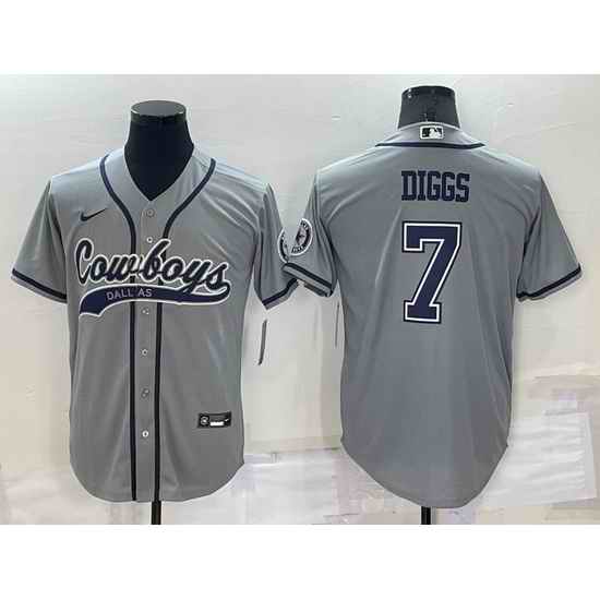 Men Dallas Cowboys #7 Trevon Diggs Grey Cool Base Stitched Baseball Jersey->dallas cowboys->NFL Jersey