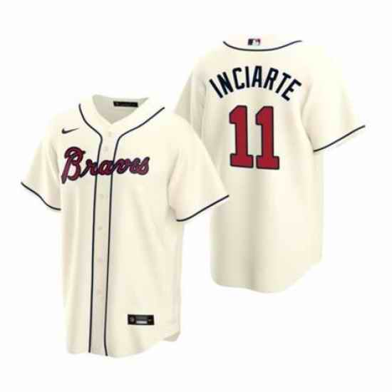 Mens Nike Atlanta Braves #11 Ender Inciarter Ice Cream Alternate Stitched Baseball Jersey->atlanta braves->MLB Jersey