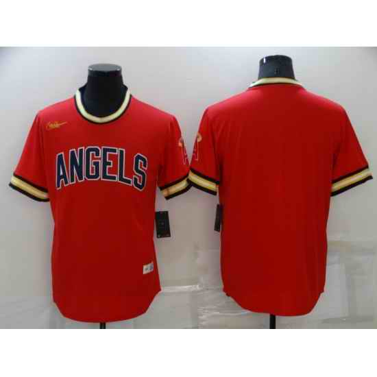 Men's Los Angeles Angels Blank Red Cool Base Stitched Jersey->los angeles angels->MLB Jersey