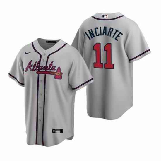 Mens Nike Atlanta Braves #11 Ender Inciarter Gray Alternate Stitched Baseball Jersey->los angeles dodgers->MLB Jersey