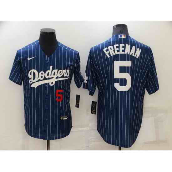 Men Los Angeles Dodgers #5 Freddie Freeman Navy Cool Base Stitched jersey->los angeles dodgers->MLB Jersey