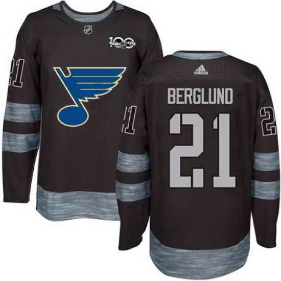 Blues #21 Patrik Berglund Black 1917 2017 100th Anniversary Stitched NHL Jersey->st.louis blues->NHL Jersey