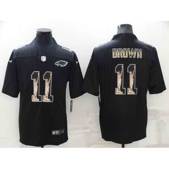 Men Philadelphia Eagles #11 A J Brown Black Statue Of Liberty Limited Stitched jersey->baltimore ravens->NFL Jersey