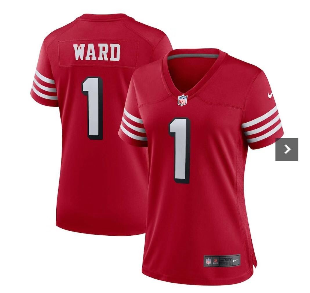 Men's San Francisco 49ers #1 Ward Red Jersey->san francisco 49ers->NFL Jersey
