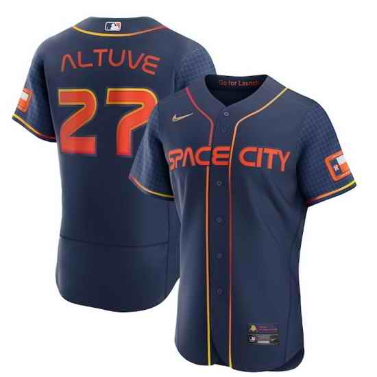 Men Houston Astros #27 Jose Altuve 2022 Navy City Connect Flex Base Stitched Baseball jersey->houston astros->MLB Jersey