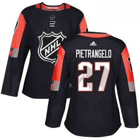Womens Adidas St Louis Blues #27 Alex Pietrangelo Authentic Black 2018 All Star Central Division NHL Jersey->women nhl jersey->Women Jersey