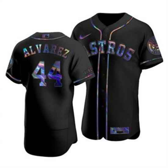 Men's Houston Astros #44 Yordan Alvarez Nike Iridescent Holographic Collection MLB Jersey - Black->houston astros->MLB Jersey