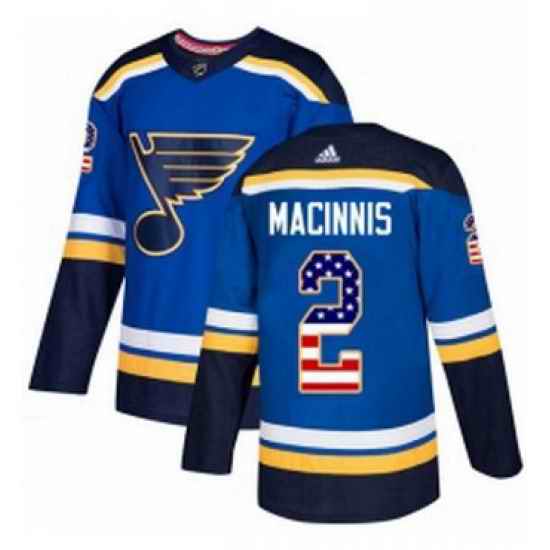 Mens Adidas St Louis Blues #2 Al Macinnis Authentic Blue USA Flag Fashion NHL Jersey->st.louis blues->NHL Jersey