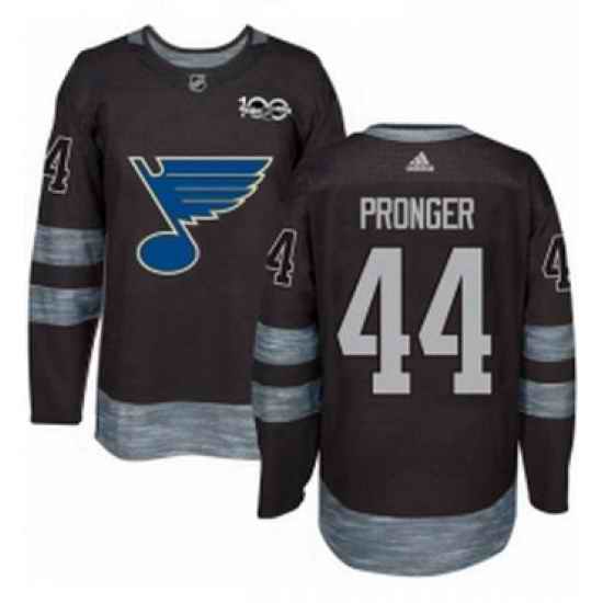 Mens Adidas St Louis Blues #44 Chris Pronger Authentic Black 1917 2017 100th Anniversary NHL Jersey->st.louis blues->NHL Jersey