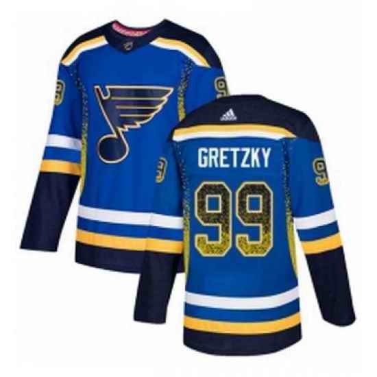 Mens Adidas St Louis Blues #99 Wayne Gretzky Authentic Blue Drift Fashion NHL Jersey->st.louis blues->NHL Jersey