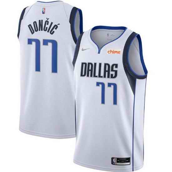 Men's Dallas Mavericks #77 Luka Doncic 75th Anniversary White Stitched Basketball Jersey->golden state warriors->NBA Jersey