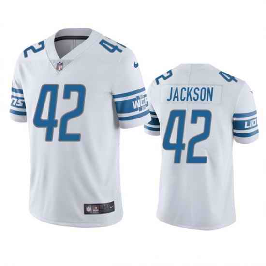 Men Detroit Lions #42 Justin Jackson White Vapor Untouchable Limited Stitched Jersey->dallas cowboys->NFL Jersey