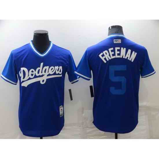 Men Los Angeles Dodgers #5 Freddie Freeman Royal Stitched  MLB Jersey->los angeles dodgers->MLB Jersey