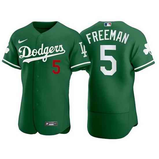 Men Los Angeles Dodgers #5 Freddie Freeman Green Flex Base Stitched jersey->los angeles dodgers->MLB Jersey