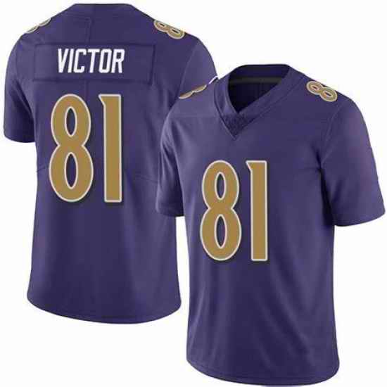 Men Nike Baltimore Ravens Binjimen Victor #81 Rush Vapor Limited Jersey->women nfl jersey->Women Jersey