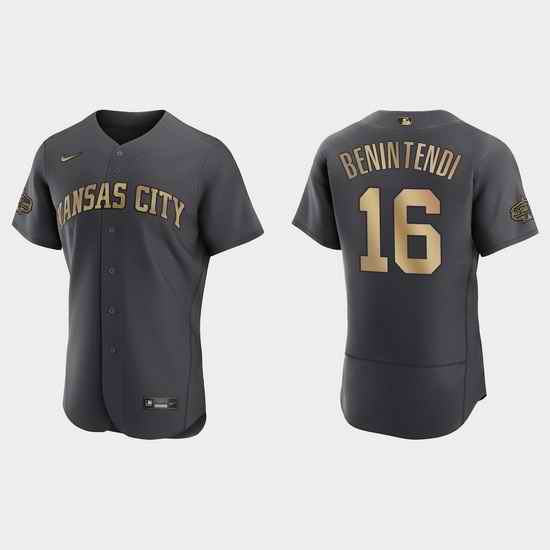Men Andrew Benintendi Kansas City Royals 2022 Mlb All Star Game Authentic Charcoal Jersey->2022 all star->MLB Jersey