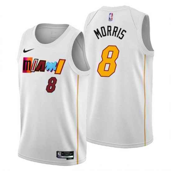 Men's Miami Heat #8 Markieff Morris 2022-23 White City Edition Stitched Jersey->miami heat->NBA Jersey
