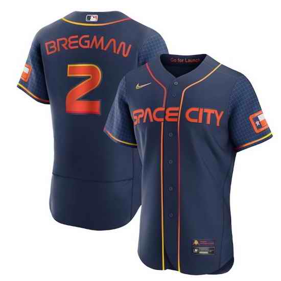 Men Houston Astros #2 Alex Bregman 2022 Navy City Connect Flex Base Stitched Baseball jersey->houston astros->MLB Jersey