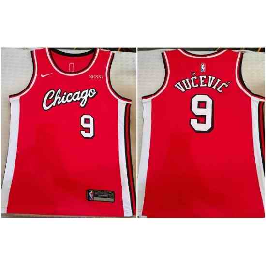 Men Chicago Bulls #9 Nikola Vucevic Red Stitched Basketball Jersey->chicago bulls->NBA Jersey