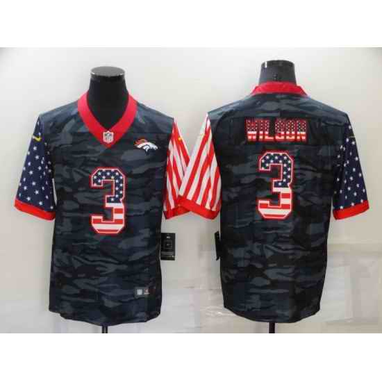 Men's Denver Broncos #3 Russell Wilson USA Camo 2020 Salute To Service Stitched NFL Nike Limited Jersey->los angeles chargers->NFL Jersey