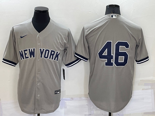 Men's New York Yankees #46 Andy Pettitte Grey Cool Base Stitched Baseball Jersey->new york yankees->MLB Jersey