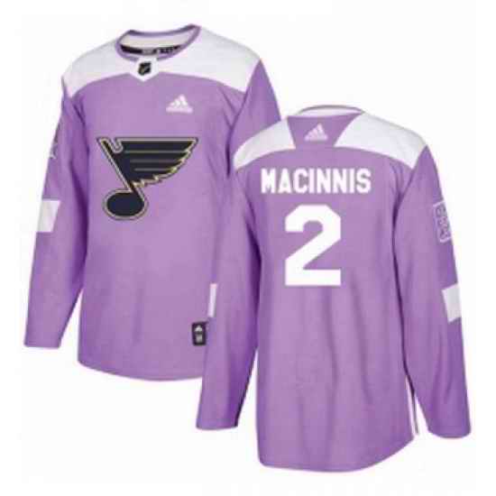 Mens Adidas St Louis Blues #2 Al Macinnis Authentic Purple Fights Cancer Practice NHL Jersey->st.louis blues->NHL Jersey