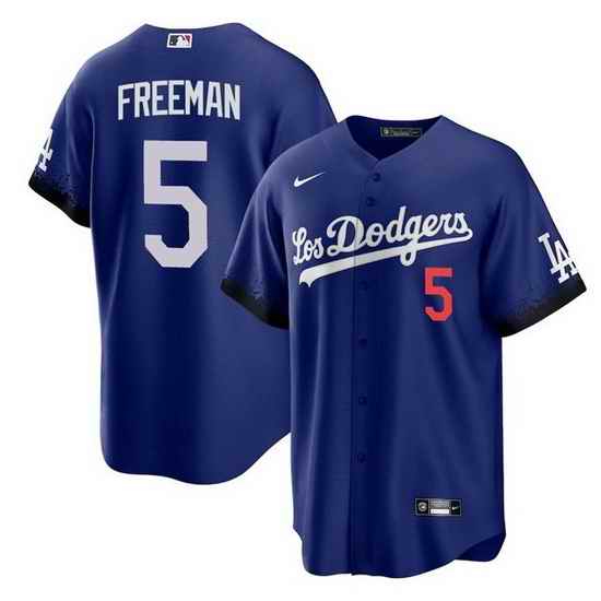 Men Los Angeles Dodgers #5 Freddie Freeman Royal City Connect Cool Base Stitched Baseball jersey->los angeles dodgers->MLB Jersey