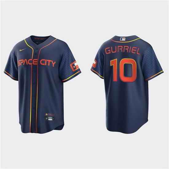 Men Houston Astros #10 Yuli Gurriel 2022 Navy City Connect Cool Base Stitched jersey->houston astros->MLB Jersey