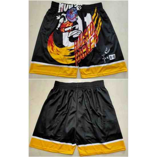 Men Houston Rockets Black Mitchell Ness Shorts Run Small->->