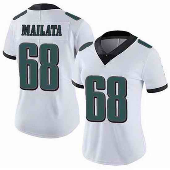 Women Philadelphia Eagles Jordan Mailata #68 White Vapor Limited Stitched Football Jersey->women nfl jersey->Women Jersey