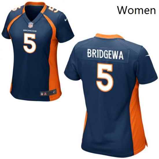 Women Nike Denver Broncos #5 Teddy Bridgewater Navy Vapor Untouchable Limited Jersey->women nfl jersey->Women Jersey