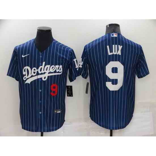 Men Los Angeles Dodgers #9 Gavin Lux Navy Cool Base Stitched Jerseys->los angeles dodgers->MLB Jersey