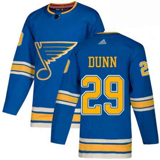 Mens Adidas St Louis Blues #29 Vince Dunn Blue Alternate Authentic Stitched NHL Jersey->st.louis blues->NHL Jersey