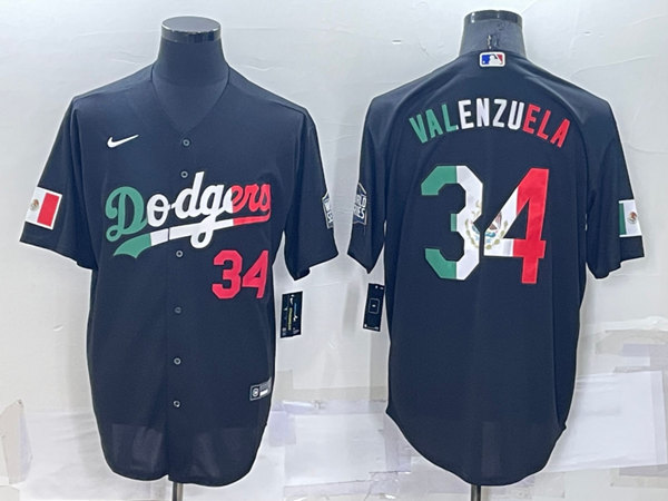 Men's Los Angeles Dodgers #34 Toro Valenzuela Mexico Black Cool Base Stitched Baseball Jersey->los angeles dodgers->MLB Jersey