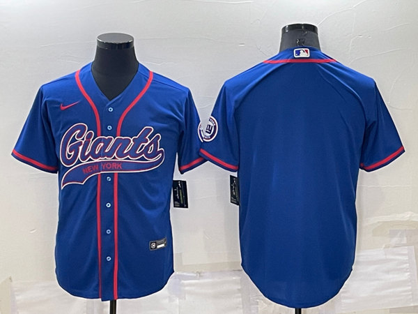 Men's New York Giants Blank Blue Cool Base Stitched Baseball Jersey->new york giants->NFL Jersey