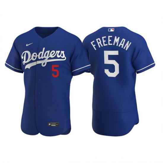 Men's Los Angeles Dodgers #5 Freddie Freeman Royal Flex Base Stitched Jersey->los angeles dodgers->MLB Jersey