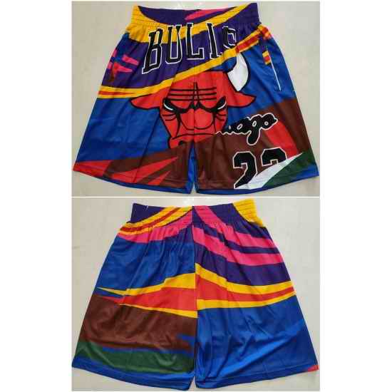 Men Chicago Bulls Colorful Mitchell Ness Shorts Run Small->->