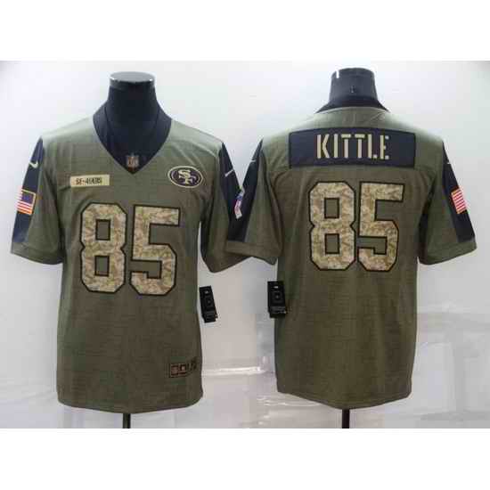 Men's San Francisco 49ers #85 George Kittle Camo 2021 Salute To Service Limited Player Jersey->dallas cowboys->NFL Jersey