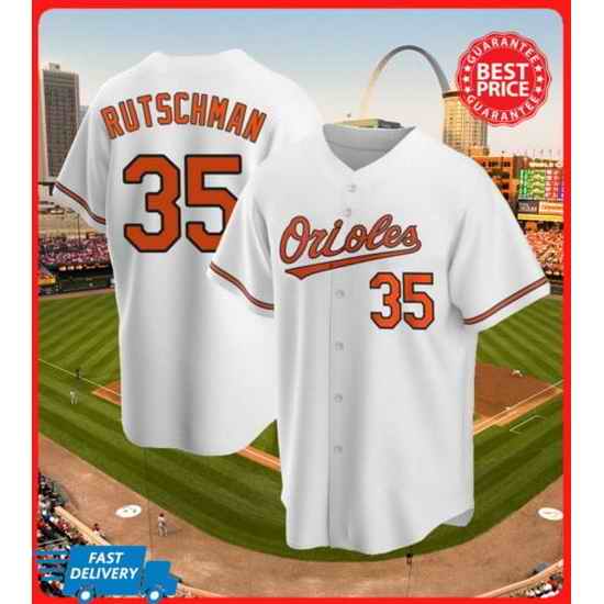 Baltimore Orioles #35 RutschmanWhite Jersey->atlanta braves->MLB Jersey