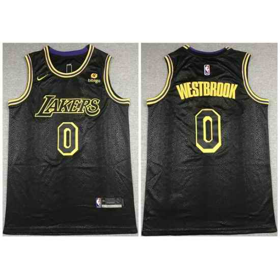 Men Los Angeles Lakers #0 Russell Westbrook Bibigo Black Stitched Jersey->chicago bulls->NBA Jersey
