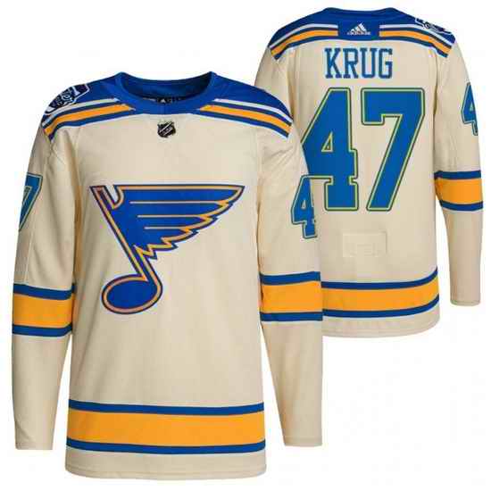 Men St  Louis Blues #47 Torey Krug Cream 2022 Winter Classic Stitched jersey->golden state warriors->NBA Jersey