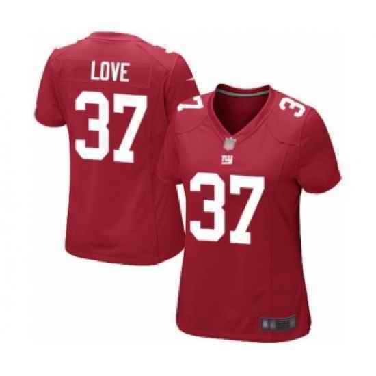 Women York Giants #37 Julian Love Red Vapor Untouchable Limited Player Football Jersey->women nfl jersey->Women Jersey
