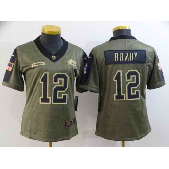 Women's Tampa Bay Buccaneers #12 Tom Brady Nike Olive 2021 Salute To Service Limited Player Jersey->arizona cardinals->NFL Jersey