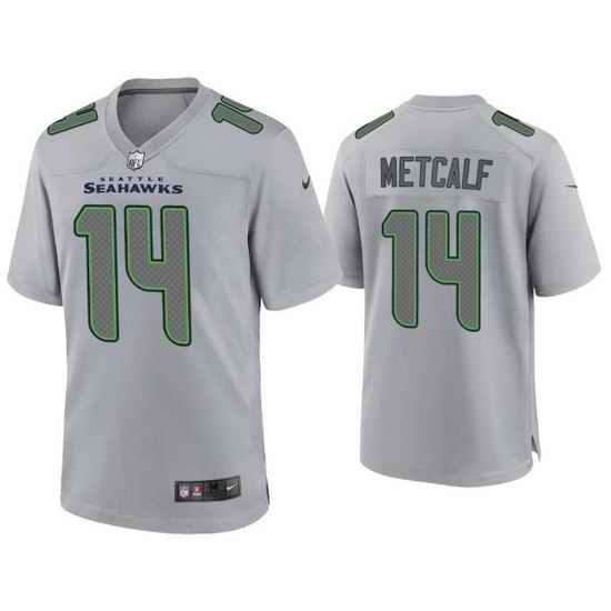 Men Seattle Seahawks #14 D K Metcalf Grey Atmosphere Fashion Stitched Game Jersey->san francisco 49ers->NFL Jersey