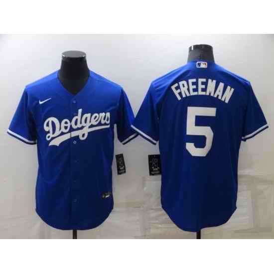 Men's Los Angeles Dodgers #5 Freddie Freeman Royal Cool Base Stitched Baseball Jersey->los angeles dodgers->MLB Jersey