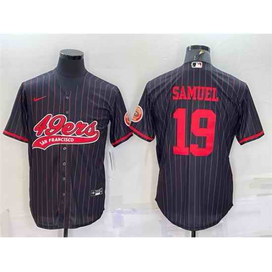 Men San Francisco 49ers #19 Deebo Samuel Black With Patch Cool Base Stitched Baseball Jersey->san francisco 49ers->NFL Jersey