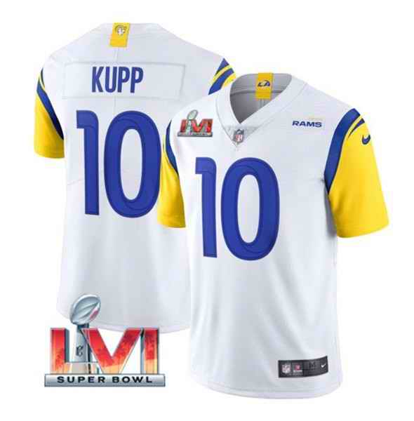 Nike Rams #10 Cooper Kupp White 2022 Super Bowl LVI Vapor Limited Jersey->cincinnati bengals->NFL Jersey